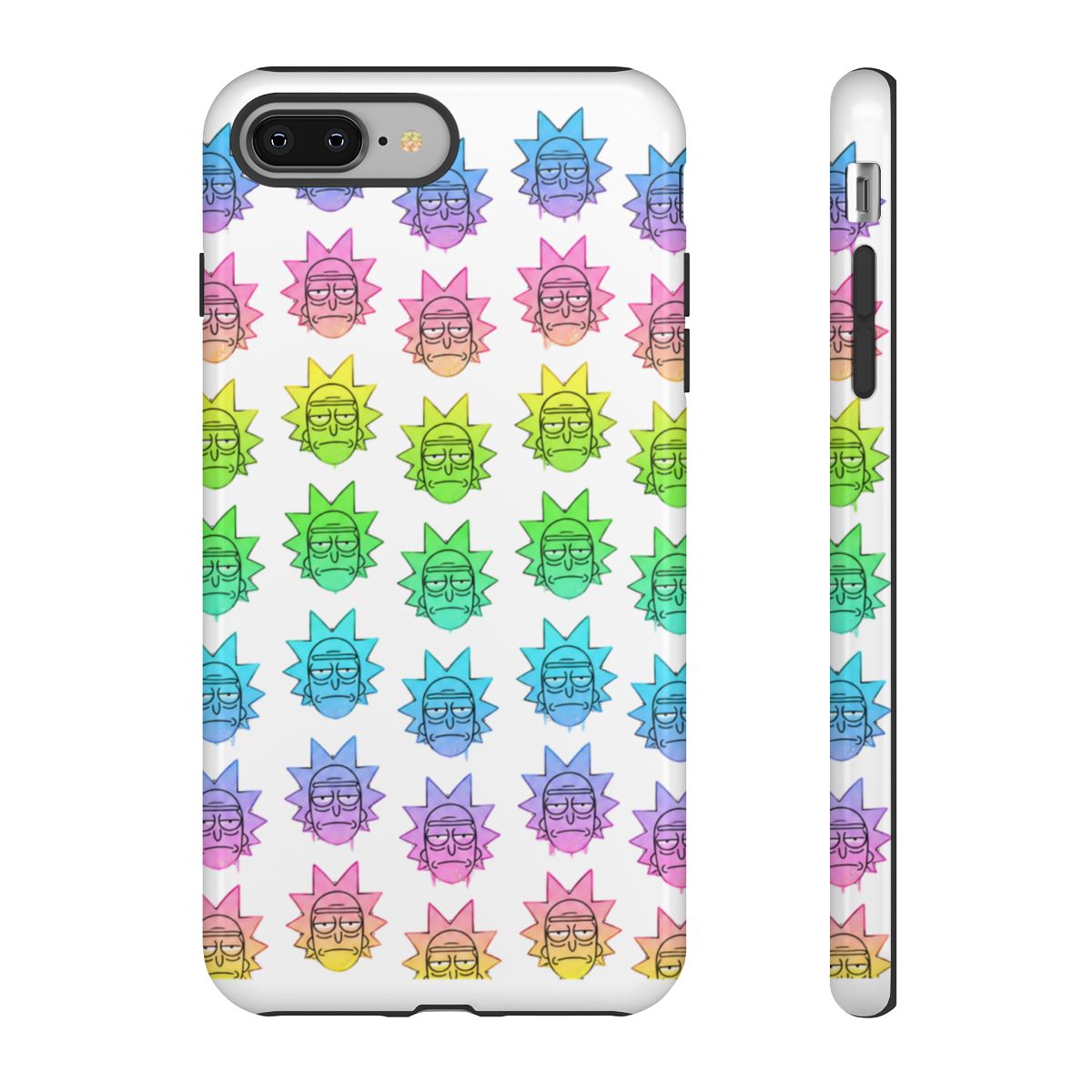 Rick And Morty Cartoon Rainbow Rick Head Pattern Speck Phone Case - alternate angle 4, merchandise