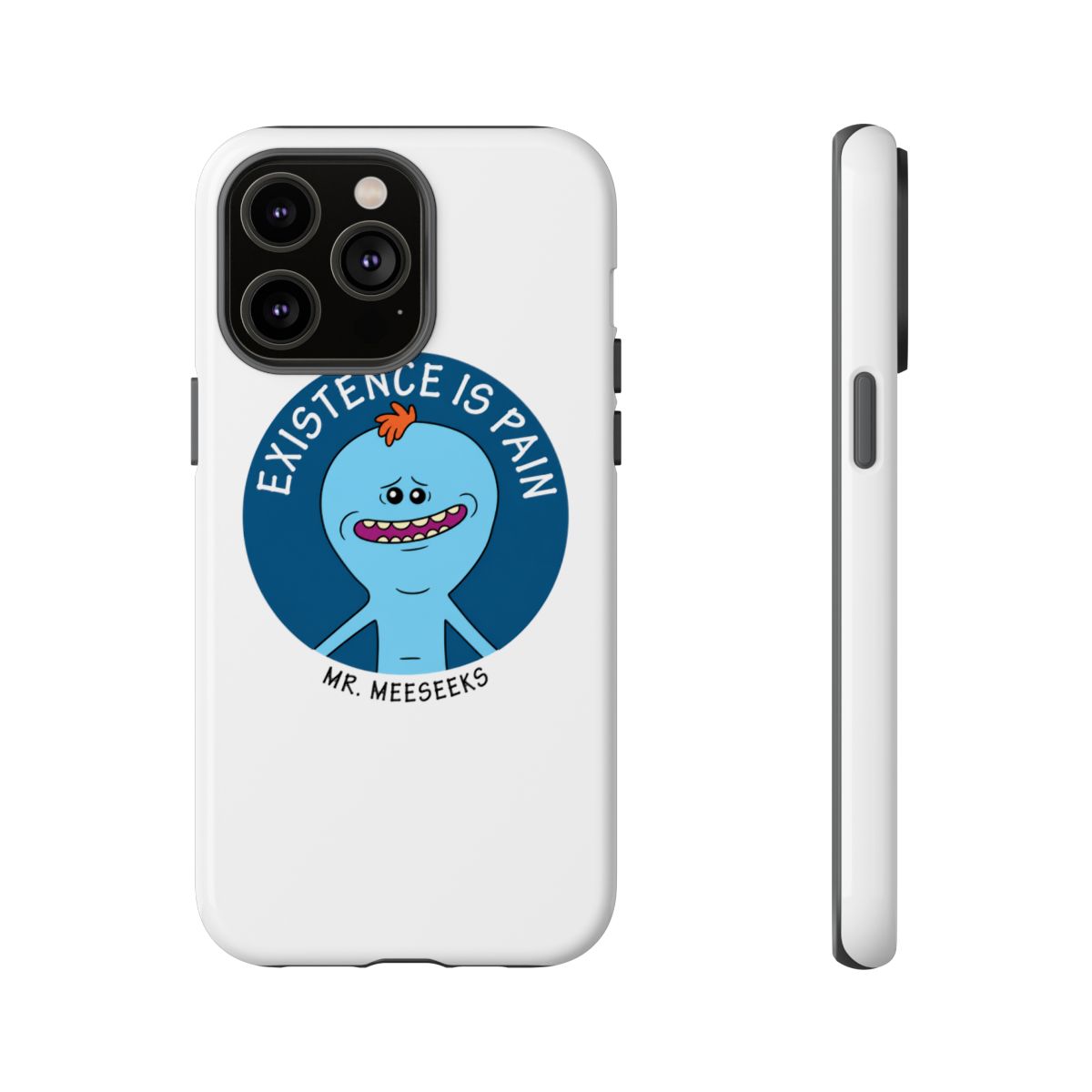 Rick And Morty Existence Is Pain Gray Phone Case - alternate angle 2, merchandise