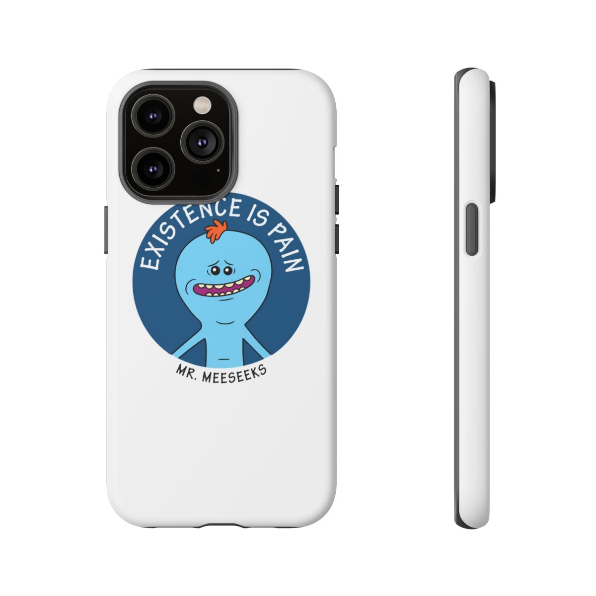 Rick And Morty Existence Is Pain Gray Phone Case - alternate angle 3, merchandise