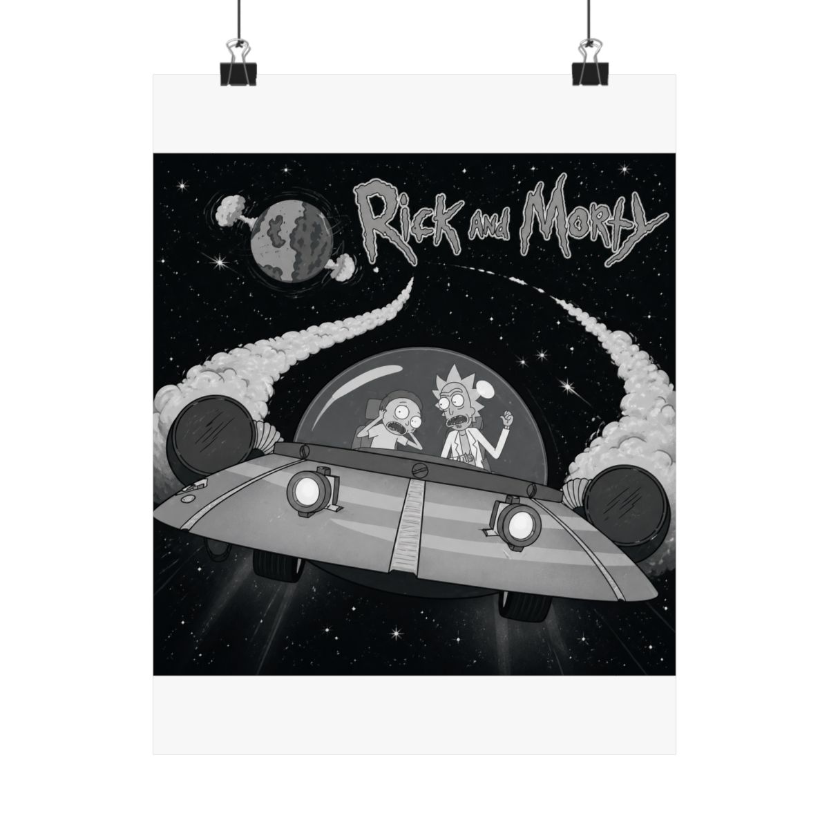 Rick and Morty Flying Off In Space Ship Poster - alternate angle 3, merchandise