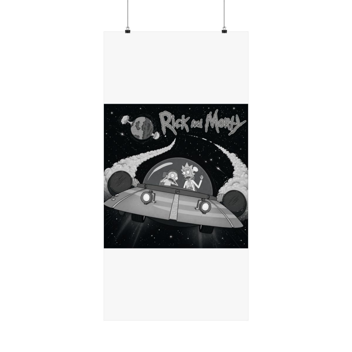Rick and Morty Flying Off In Space Ship Poster - alternate angle 5, merchandise