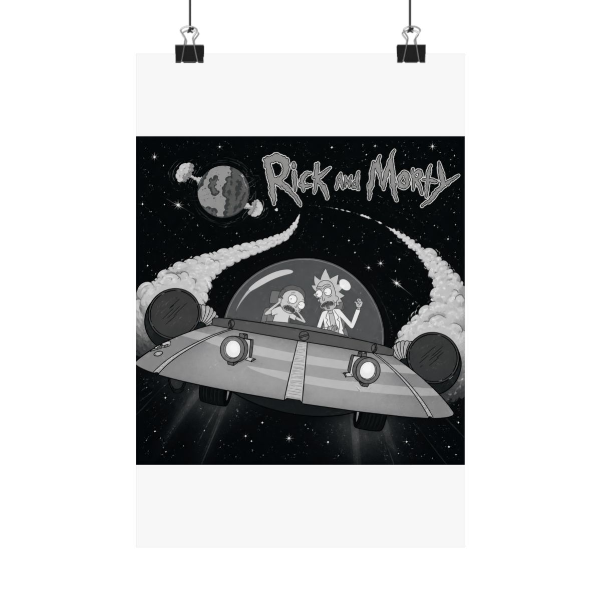Rick and Morty Flying Off In Space Ship Poster - Official Posters & Wall Art merchandise