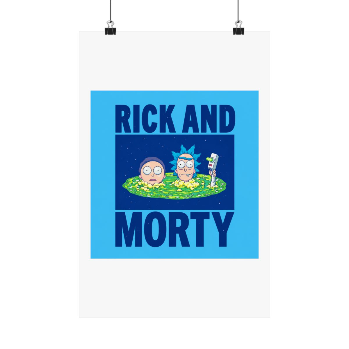 Rick and Morty Peeking Through Portal Poster - alternate angle 3, merchandise