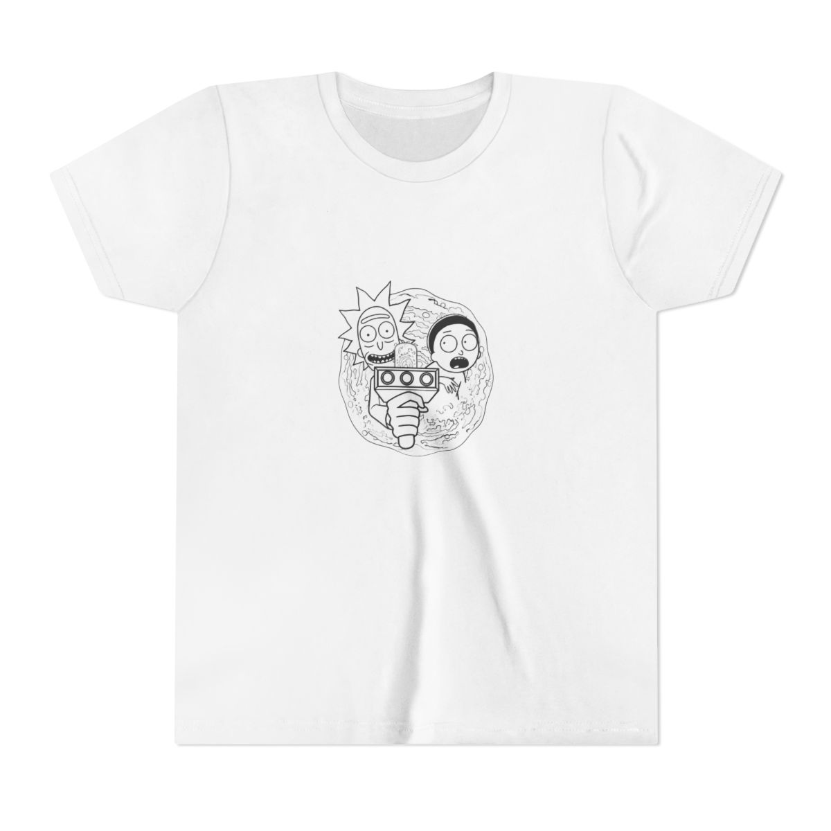 new RICK AND MORTY Kids T Shirt black green big logo cartoon funny ADULT SMALL