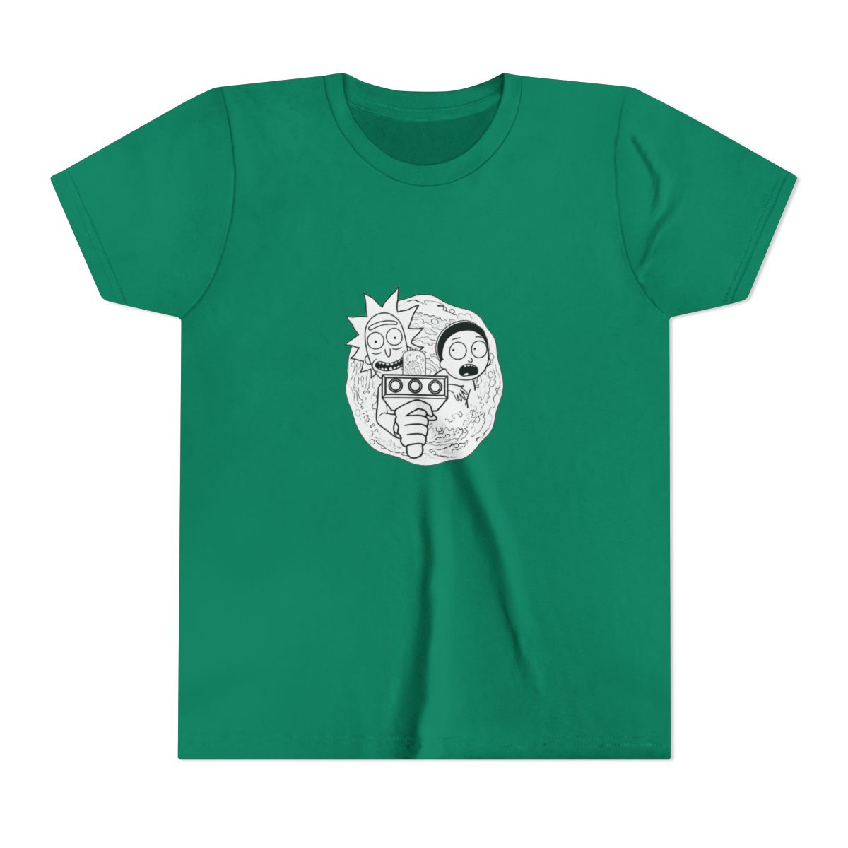 new RICK AND MORTY Kids T Shirt black green big logo cartoon funny ADULT SMALL - alternate angle 4, merchandise