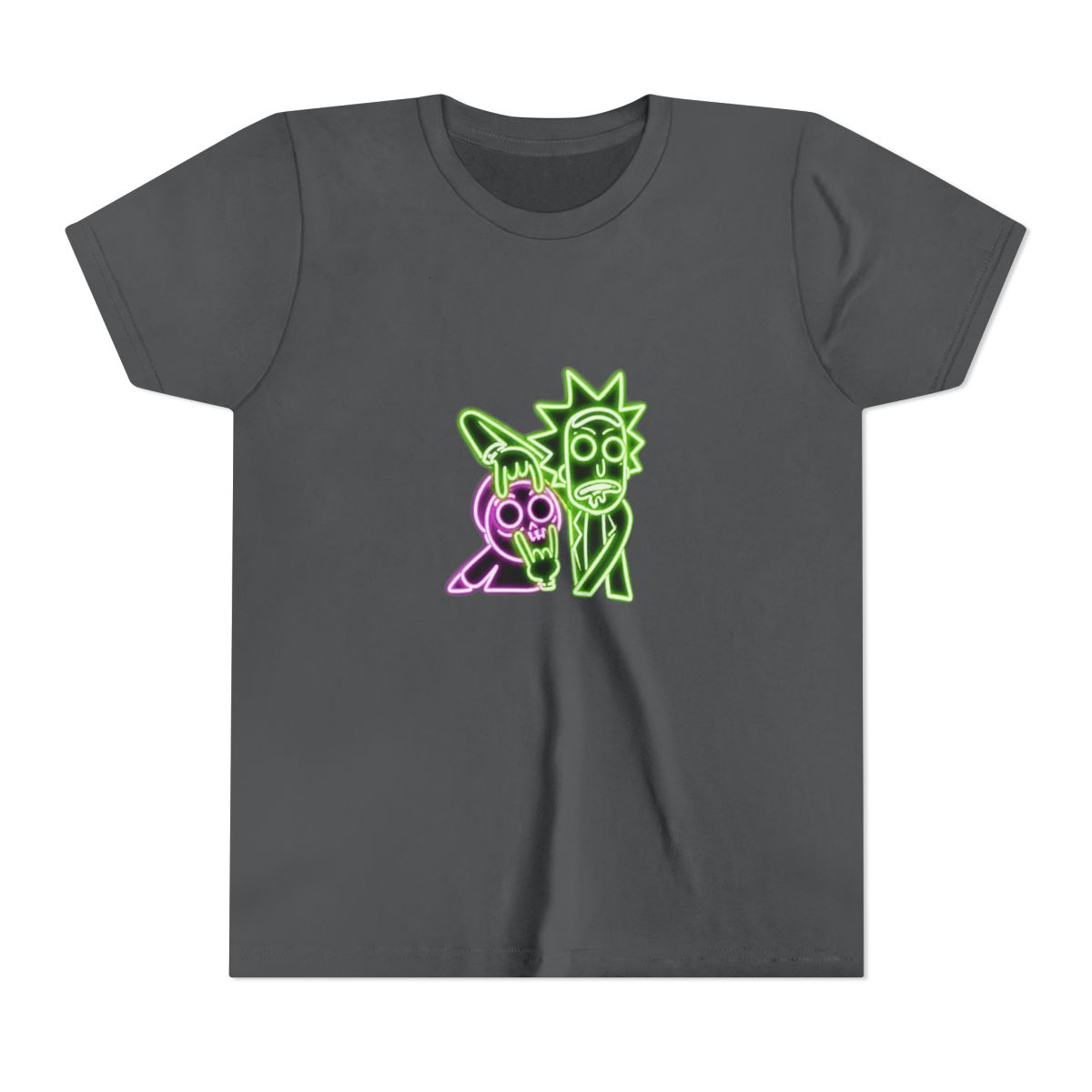 Rick And Morty Neon Kids T Shirt - alternate angle 3, merchandise